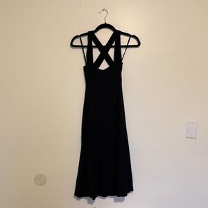 Three Dots | Black Cross Back Mini Dress